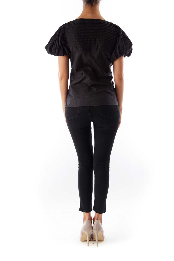 Black Puff Sleeve Shirt