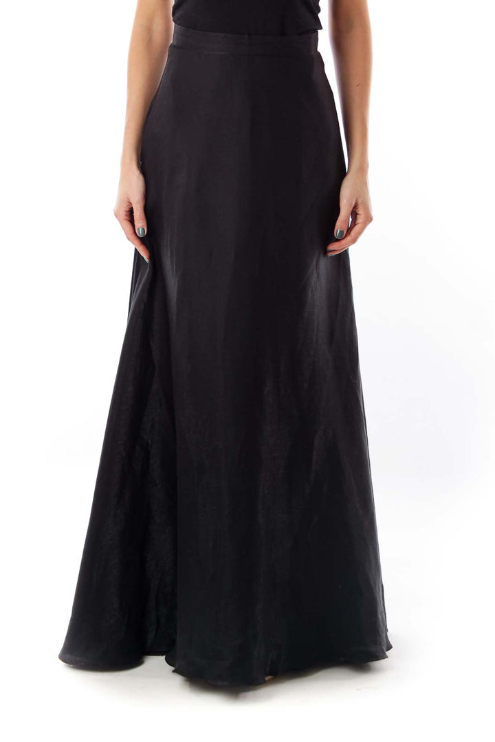 Black Long A-Line Skirt