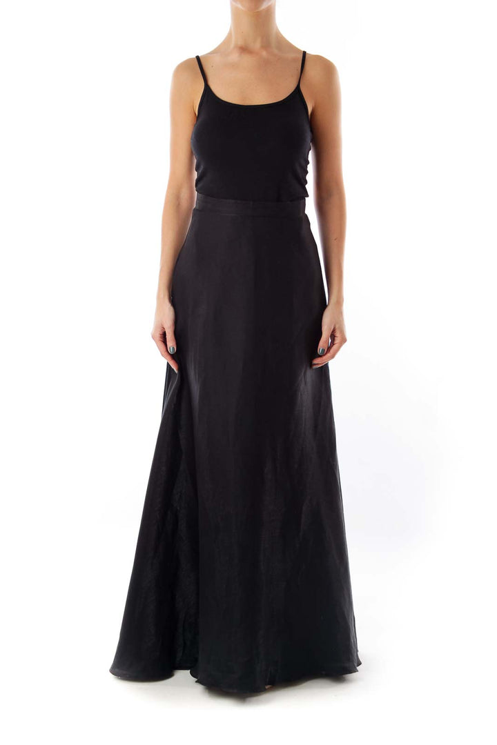 Black Long A-Line Skirt