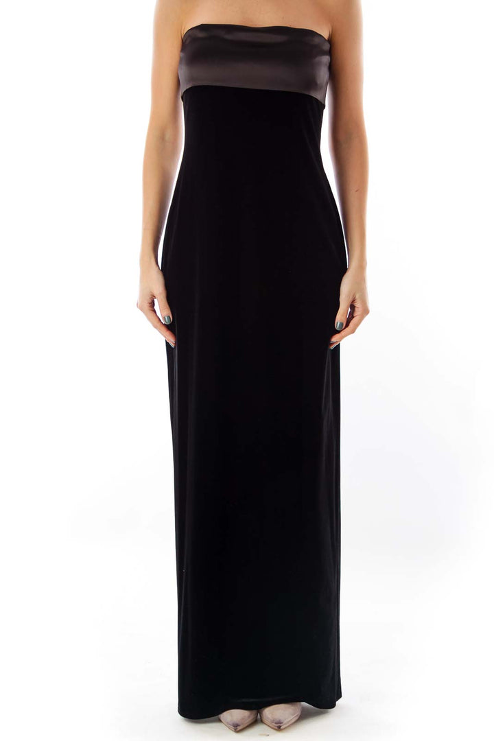 Black Long Strapless Dress