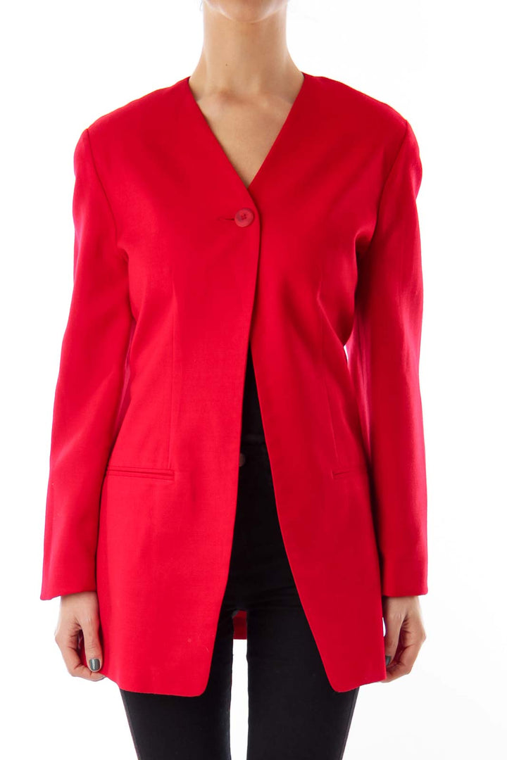 Red Long Blazer