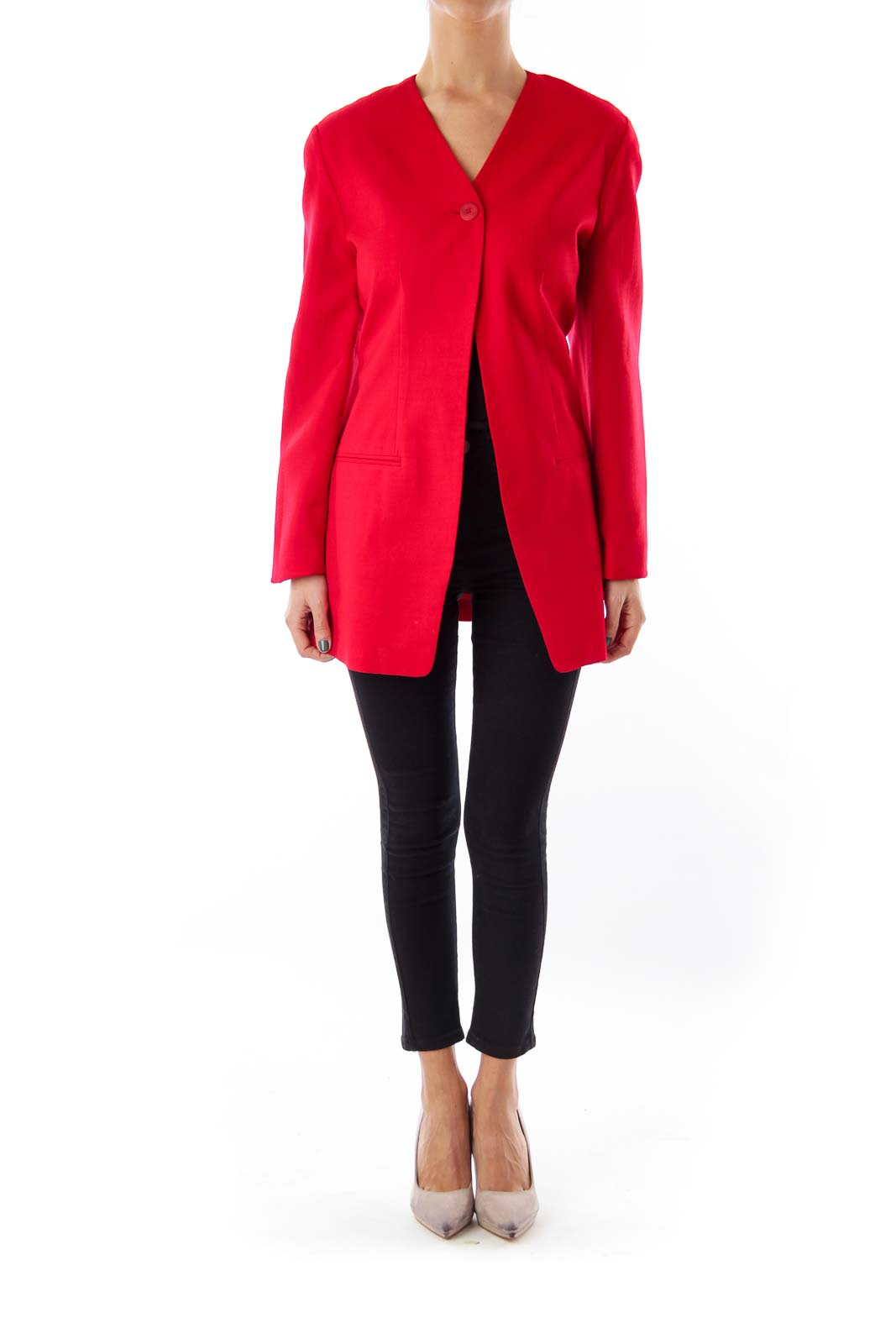 Red Long Blazer