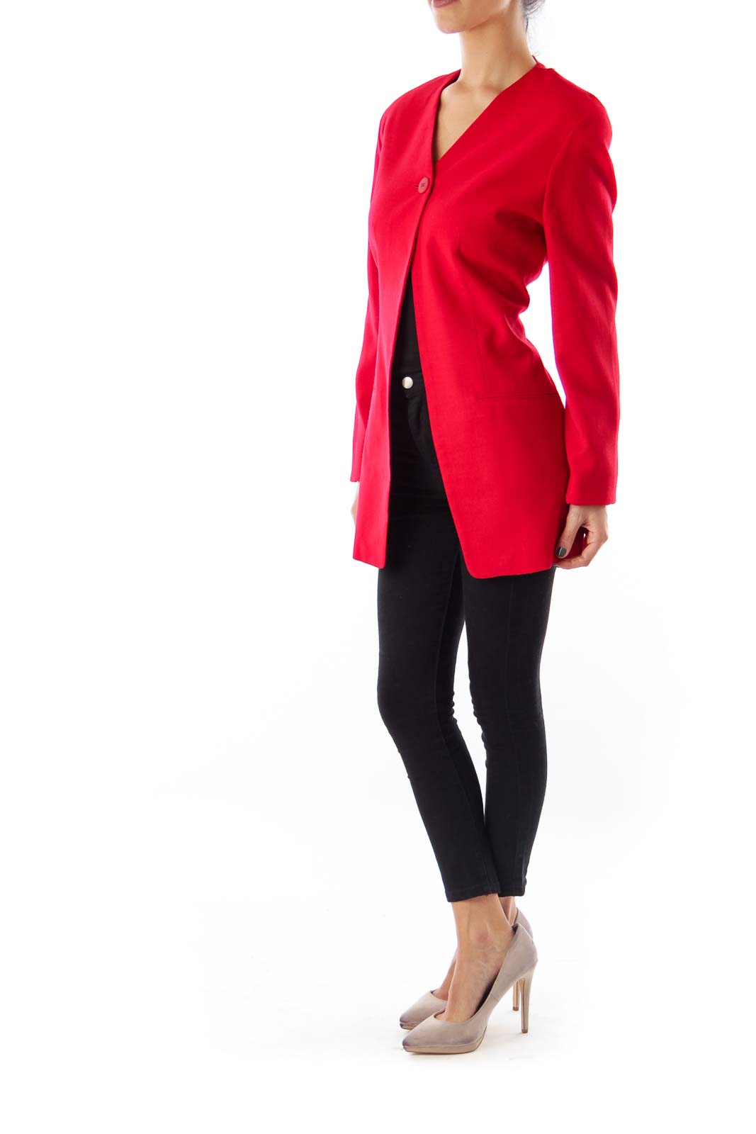 Red Long Blazer