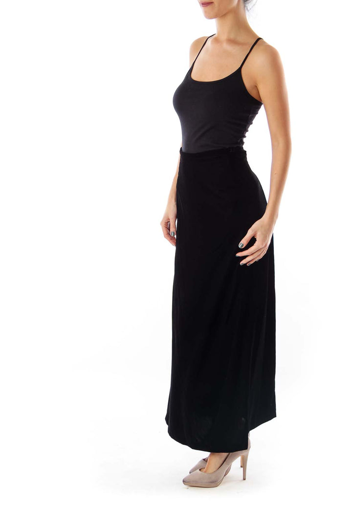 Black Velvet Long Skirt