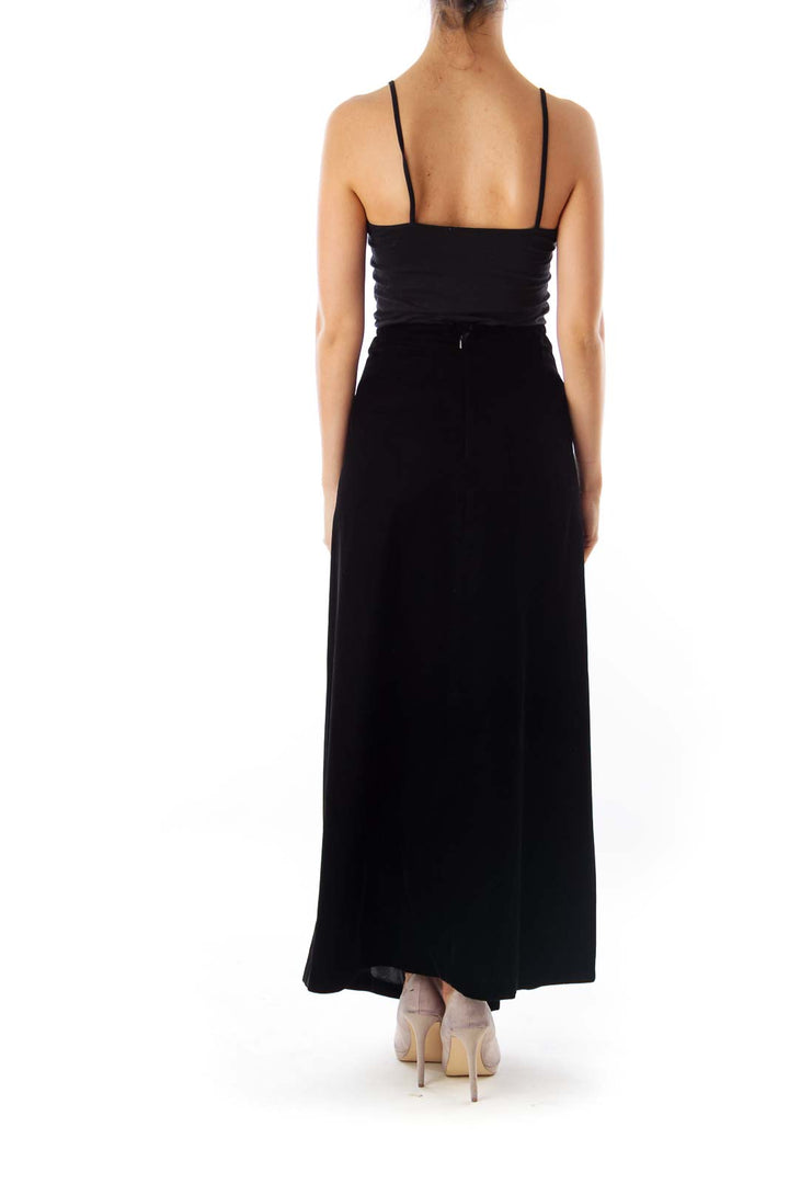 Black Velvet Long Skirt