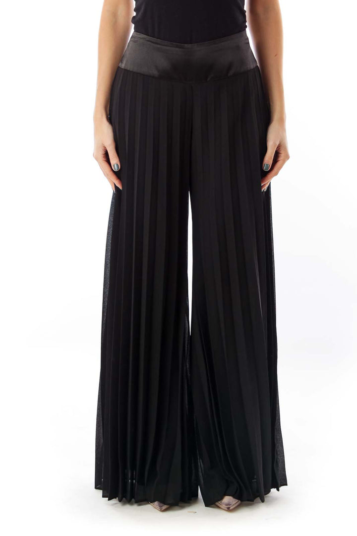 Black Pantalon Pleated Pants