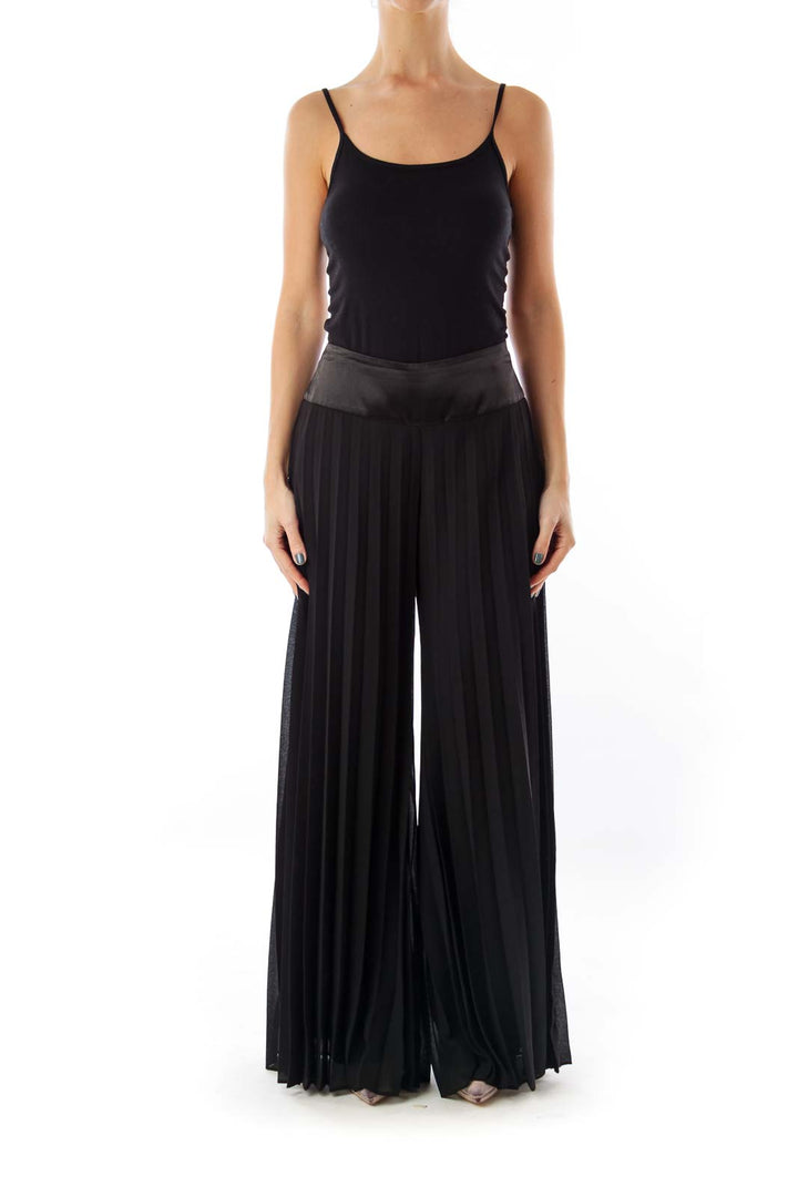 Black Pantalon Pleated Pants