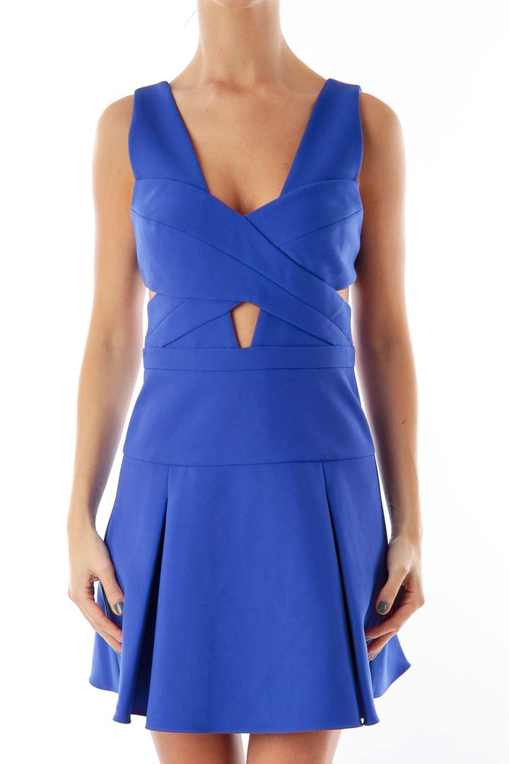 Blue Cutout Mini Dress