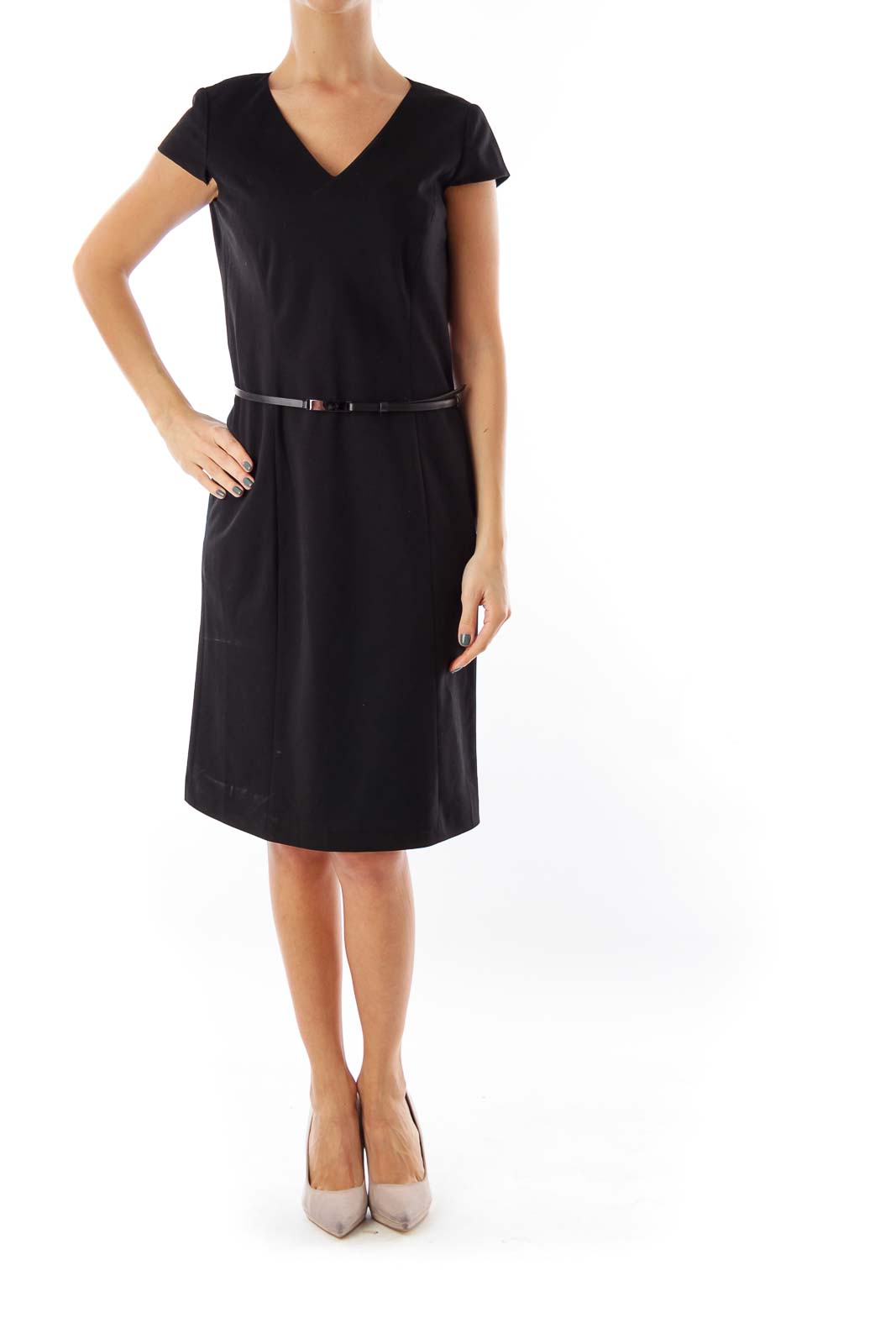 Black Cap Sleeve Dress