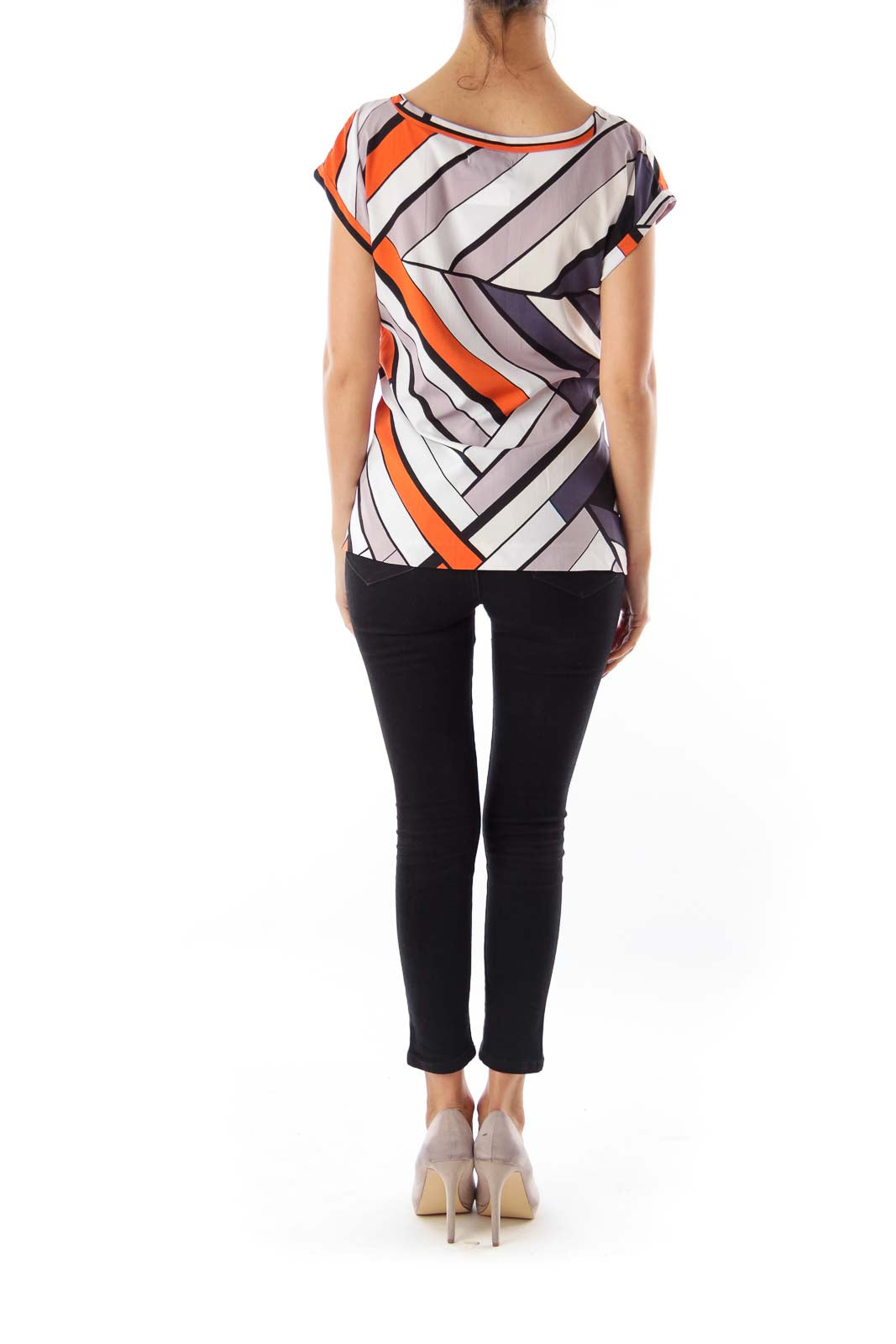 Color Geometric Bow Shirt