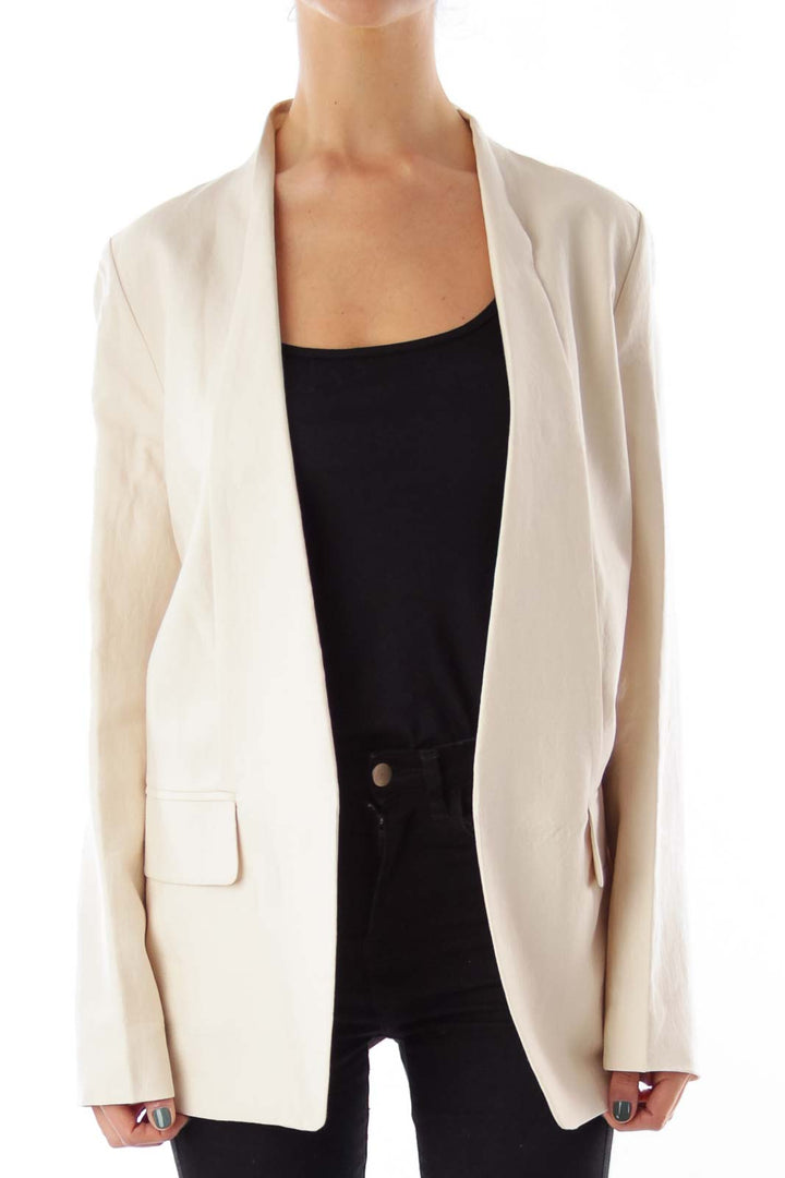 Beige Oversized Blazer