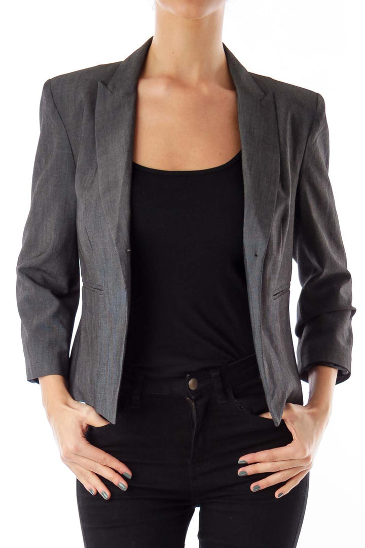 Charcoal Gray Crop Blazer