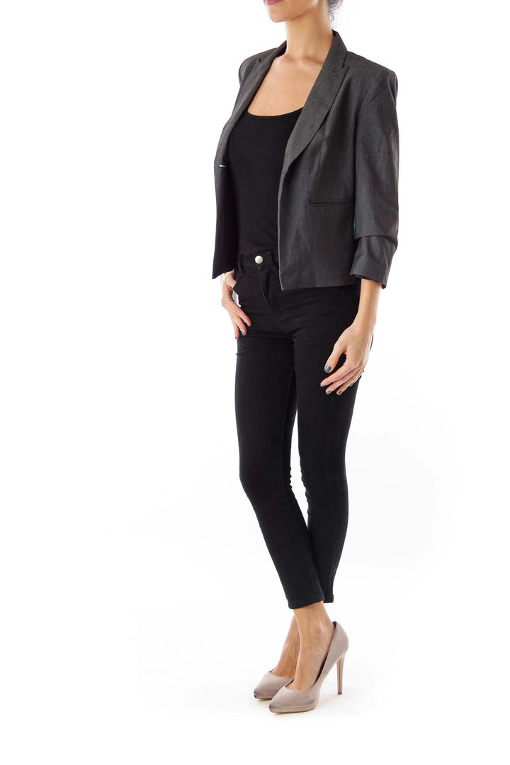 Charcoal Gray Crop Blazer