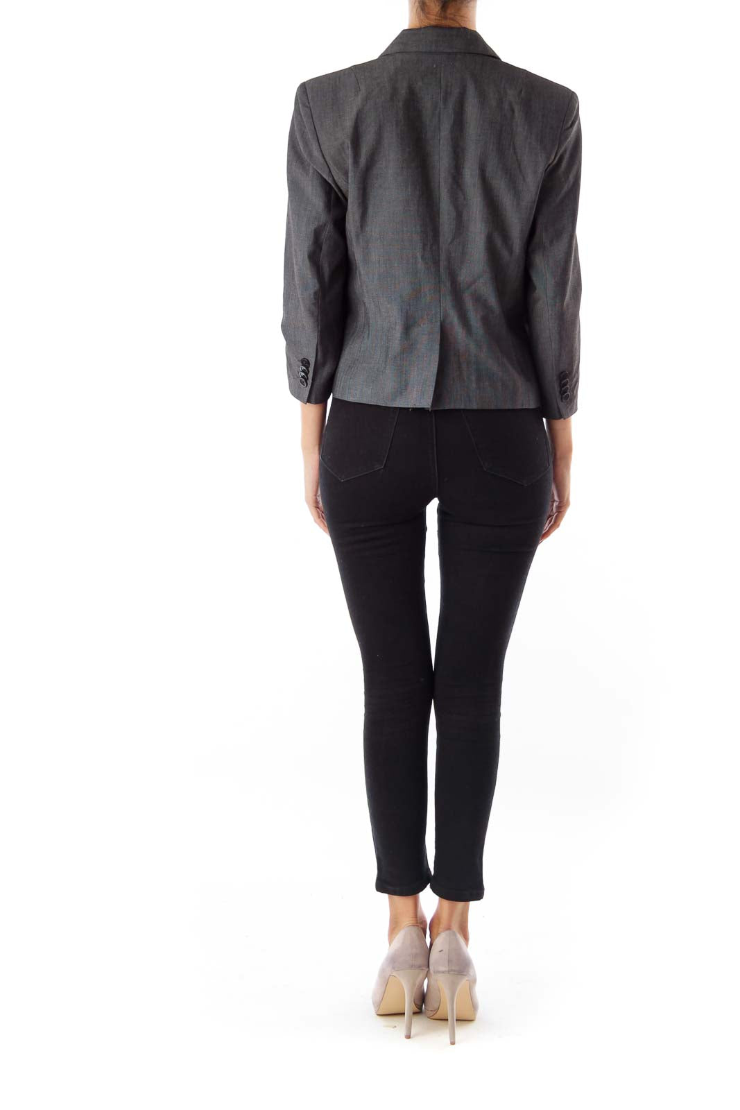 Charcoal Gray Crop Blazer