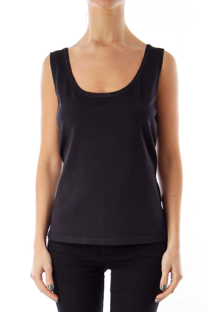 Black Neck Detail Top