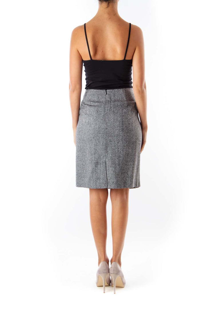 Gray Tweed Pencil Skirt