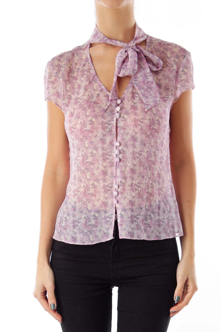 Pink & Purple Flower Shirt