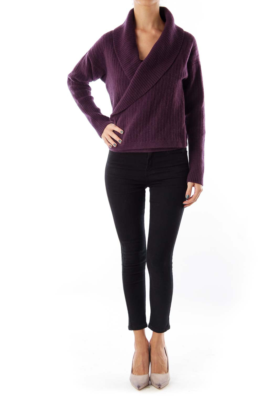 Purple Crop Sweater