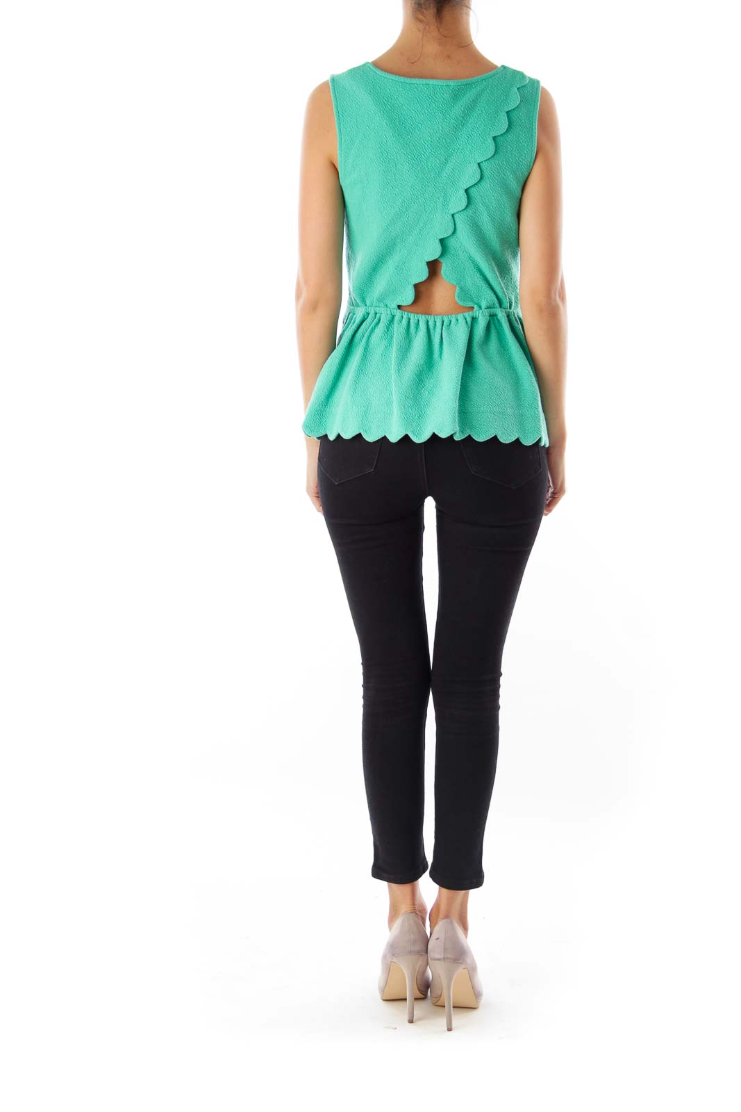 Green  Peplum Shirt