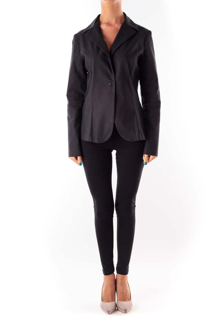 Black & Metallic Pinstripe Jacket