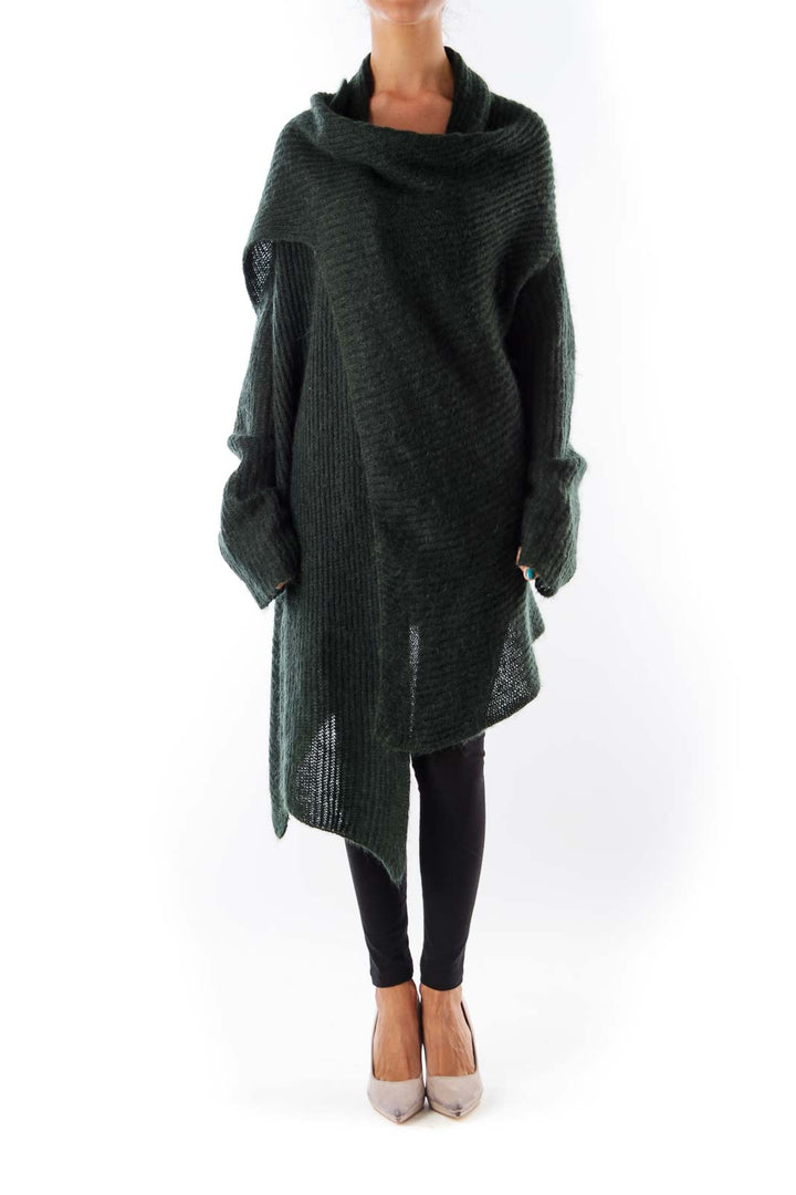 Dark Green Open Sweater