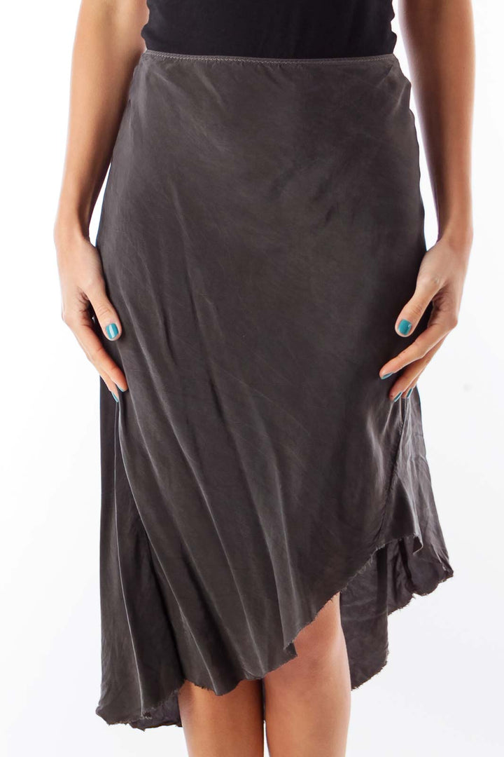 Gray Asymmetric Skirt