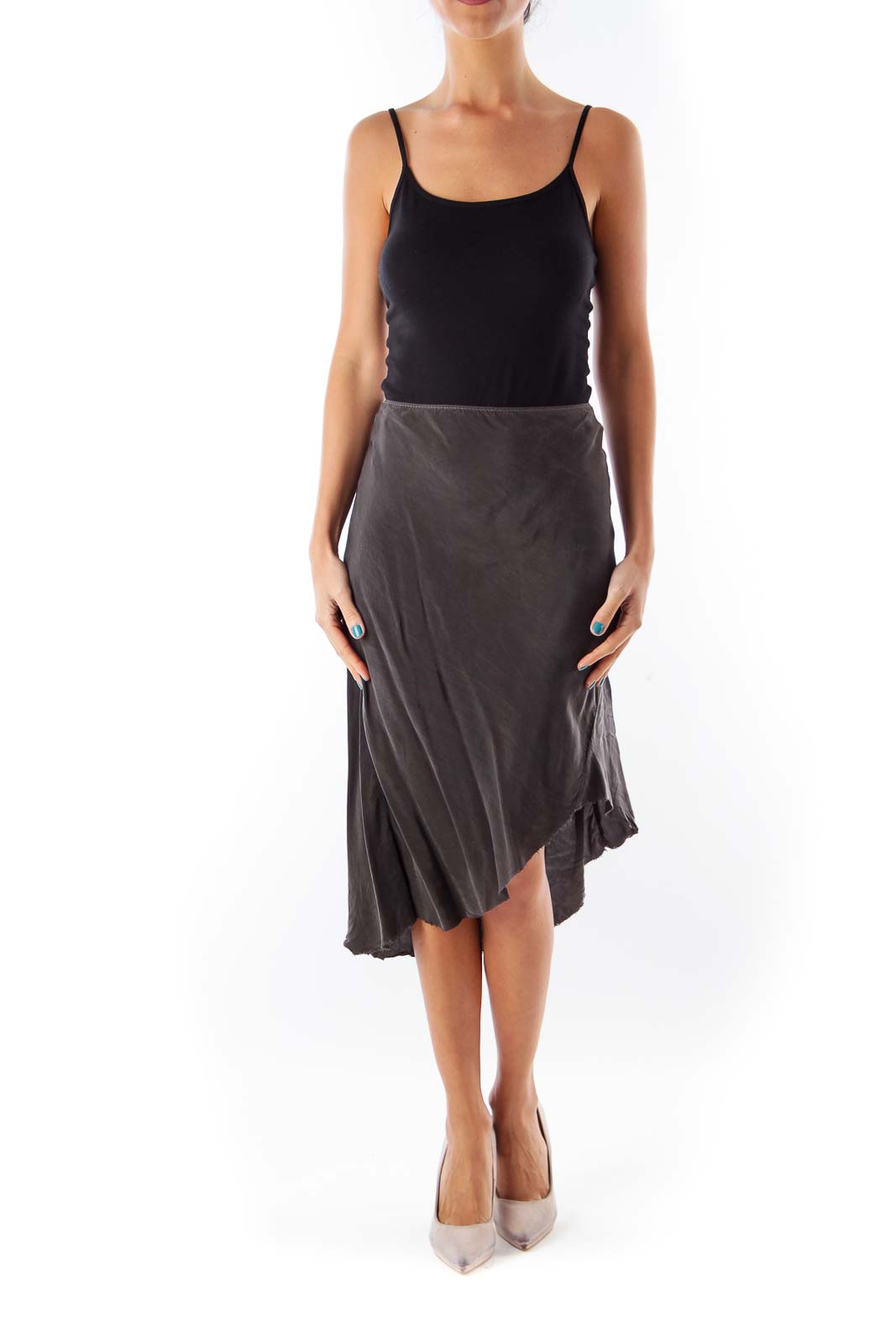 Gray Asymmetric Skirt