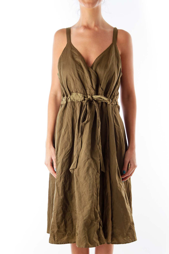 Military Green Empire Dress