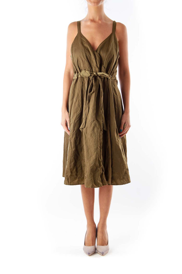 Military Green Empire Dress