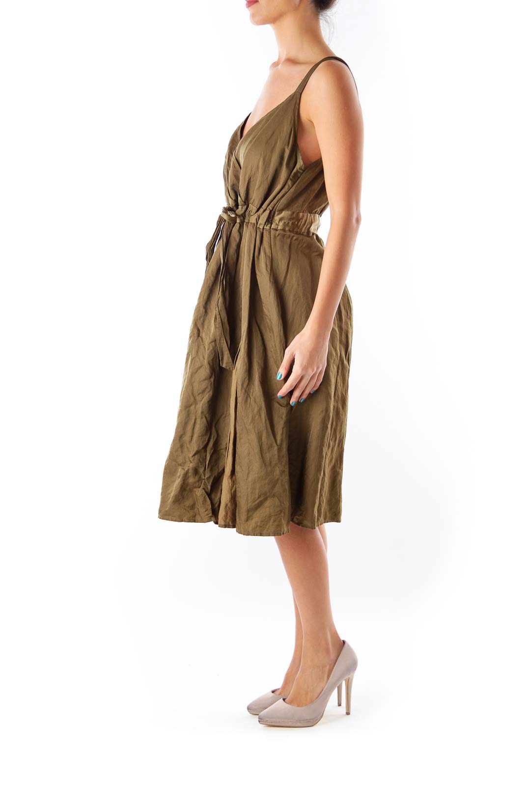 Military Green Empire Dress