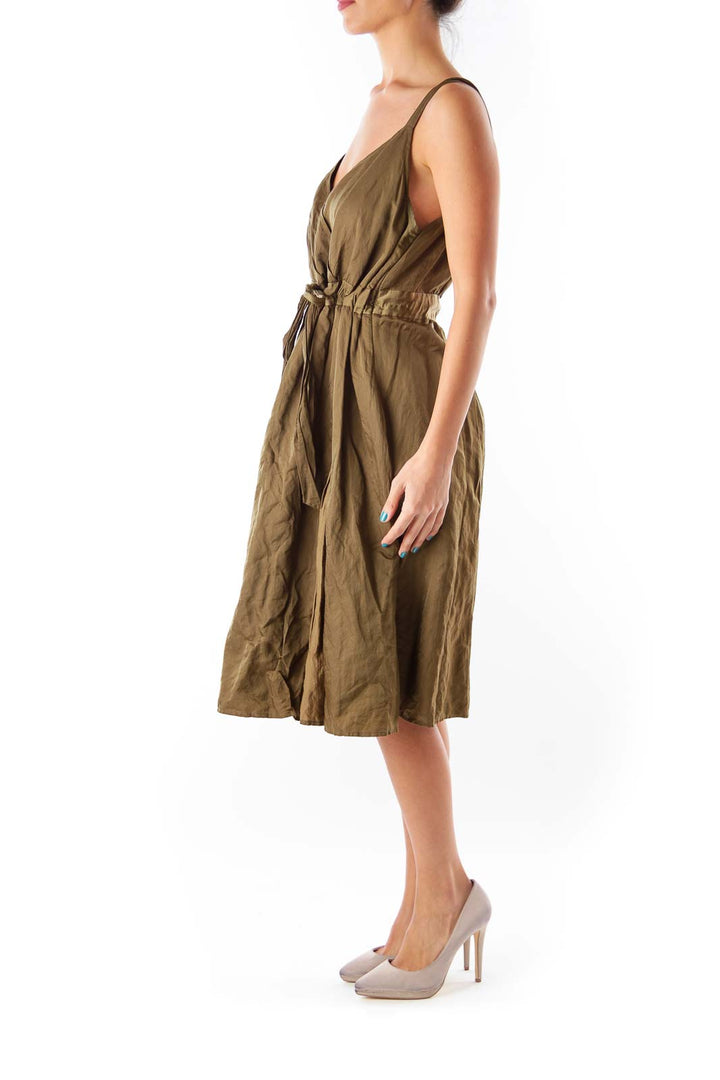 Military Green Empire Dress