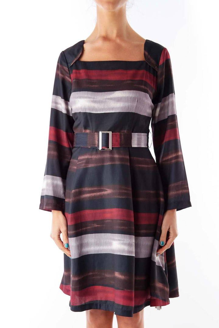 Print Belted Dress