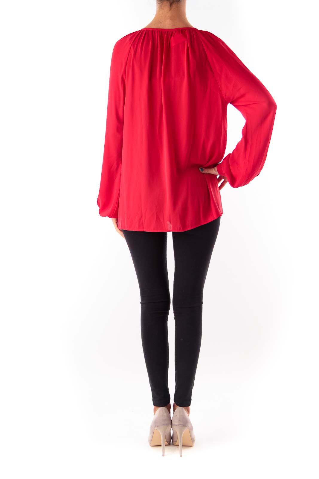 Red Long Sleeve Blouse