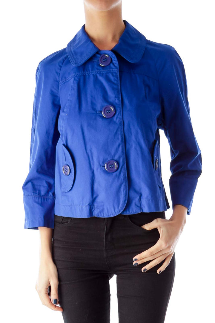 Blue 3/4 Sleeve Jacket