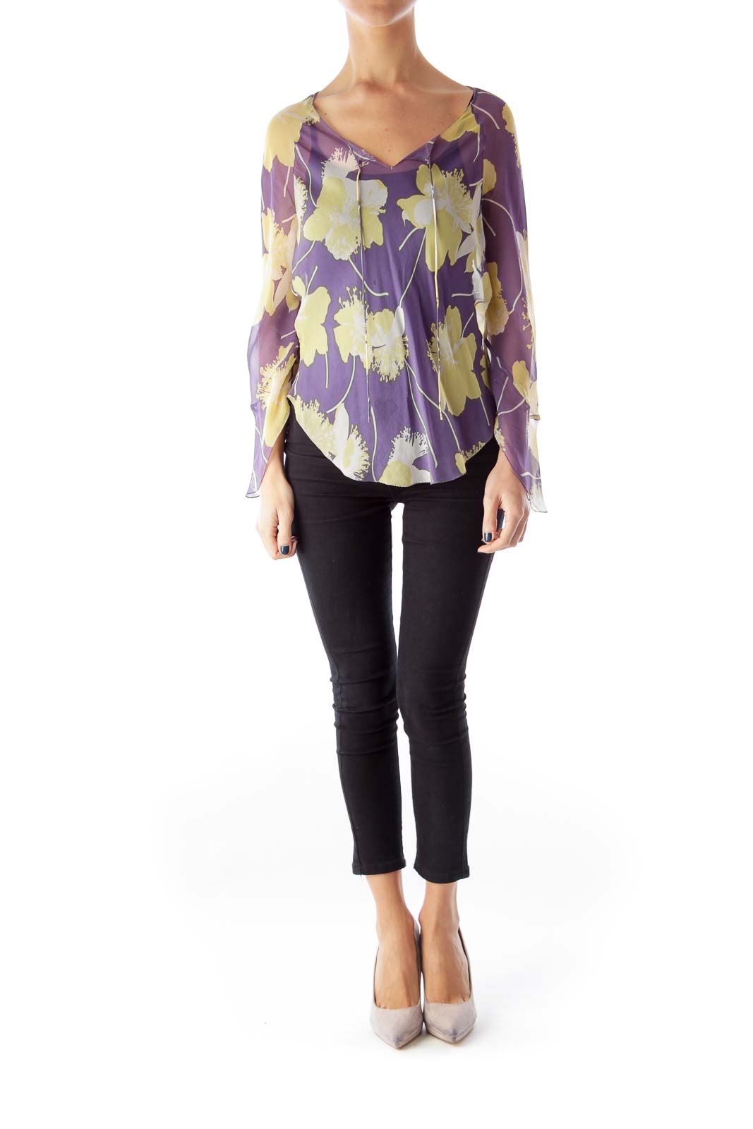 Purple & Yellow See Trough Blouse