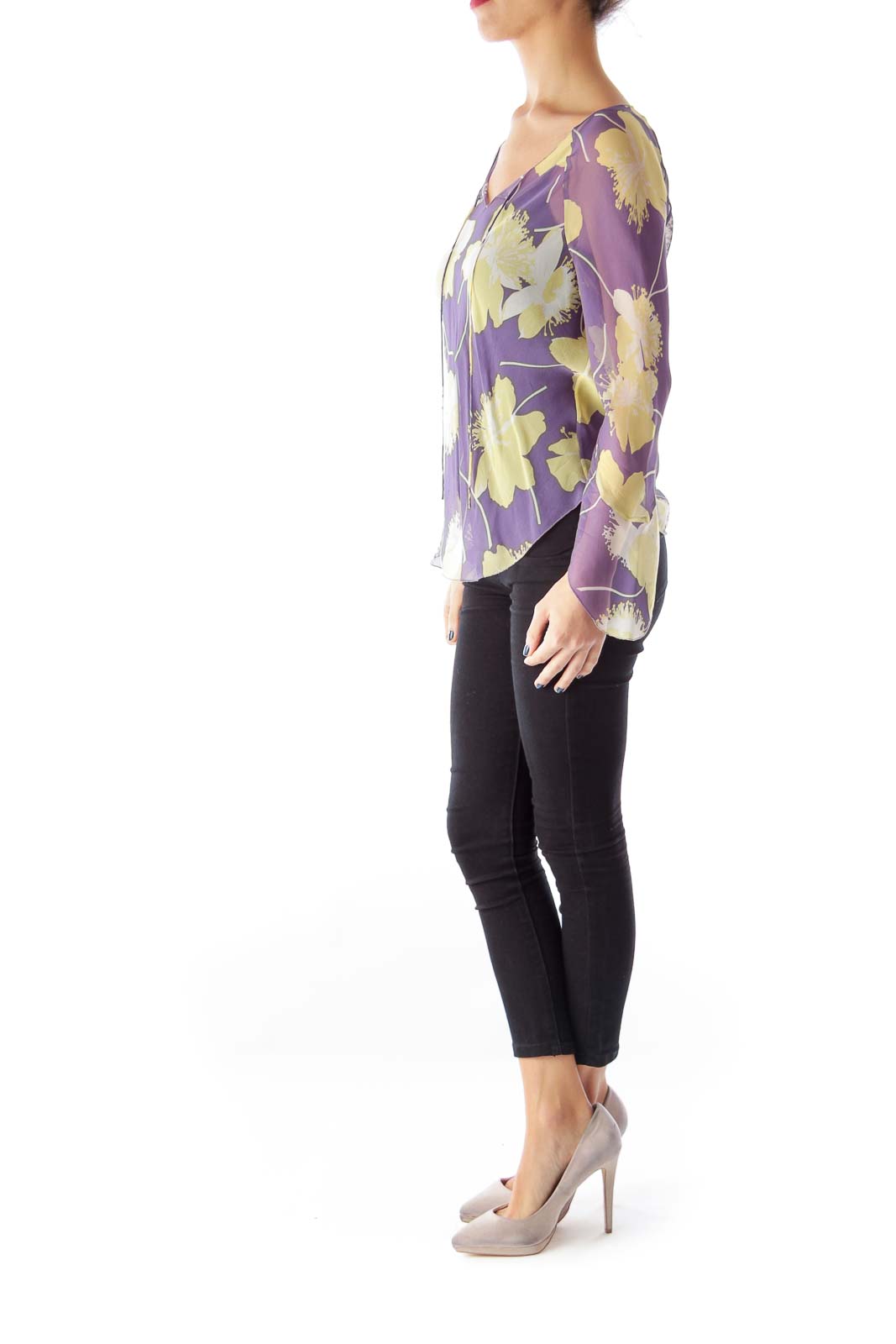 Purple & Yellow See Trough Blouse