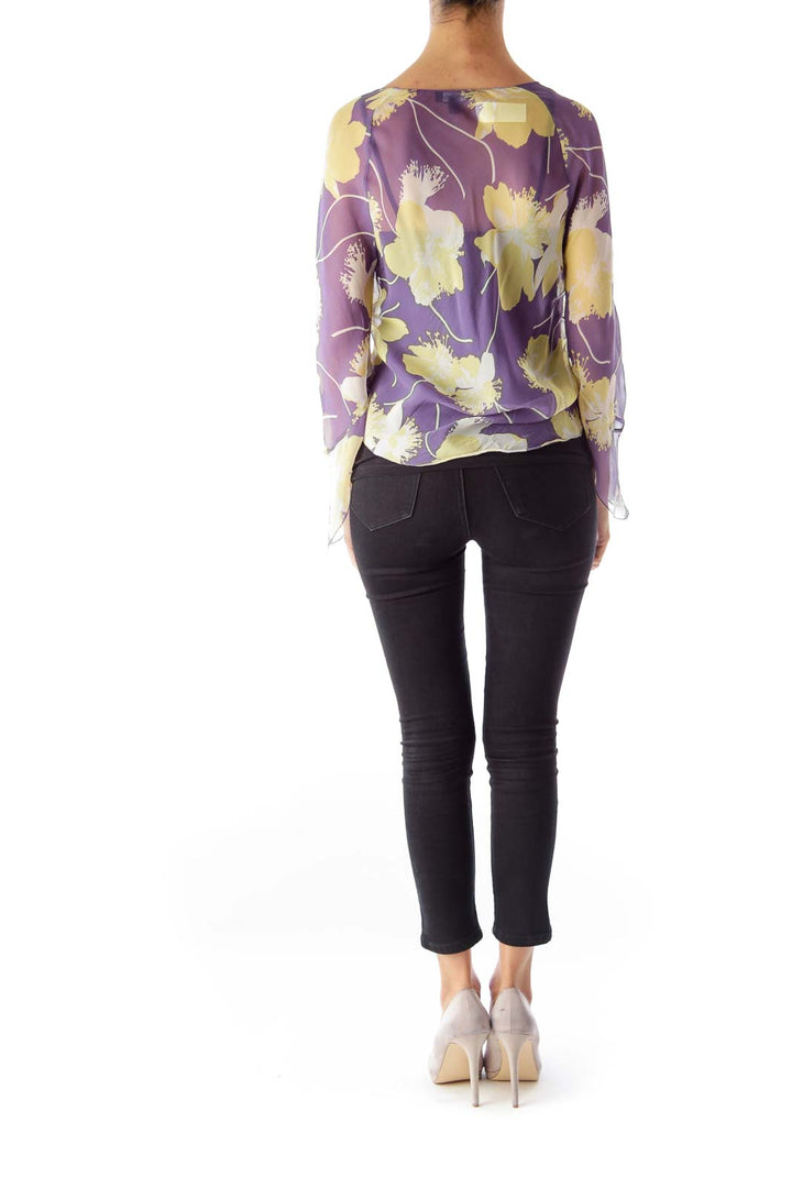 Purple & Yellow See Trough Blouse