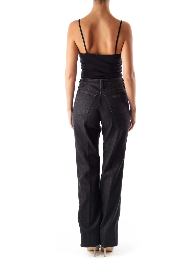 Black Mid-Waist Flare Jeans