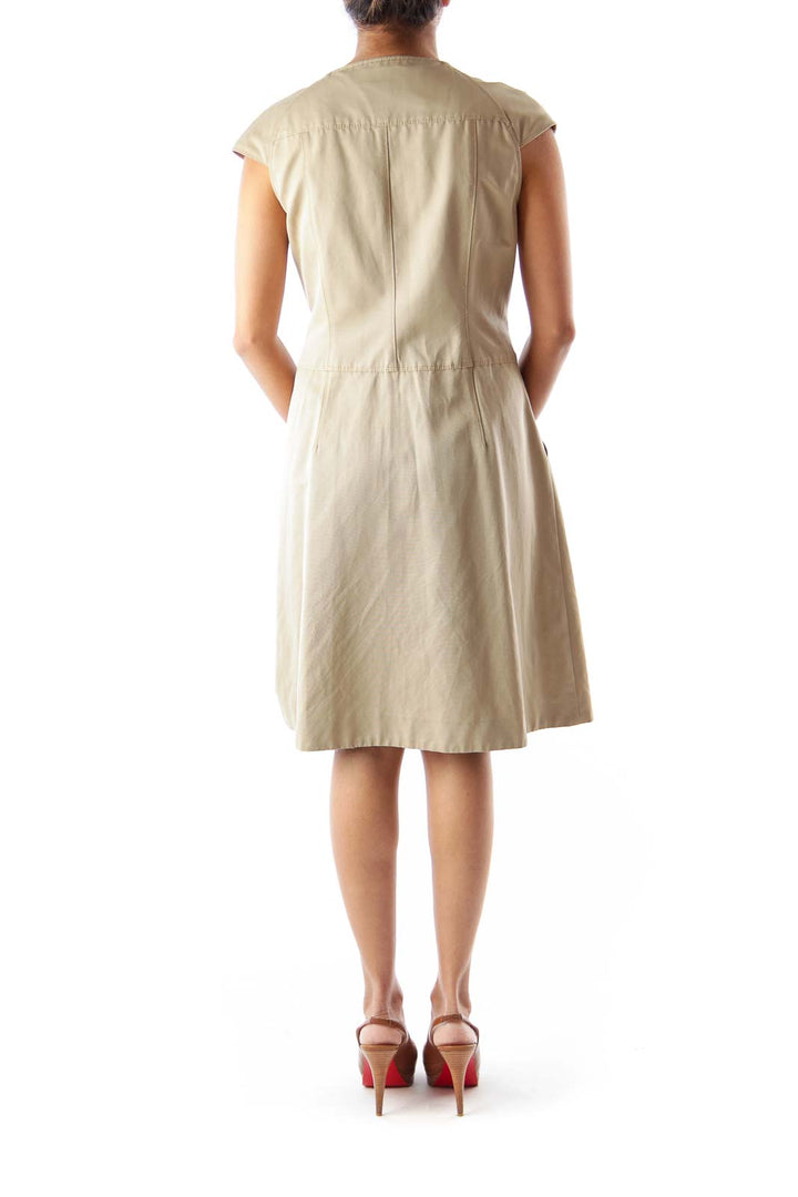 Khaki Button Up Dress