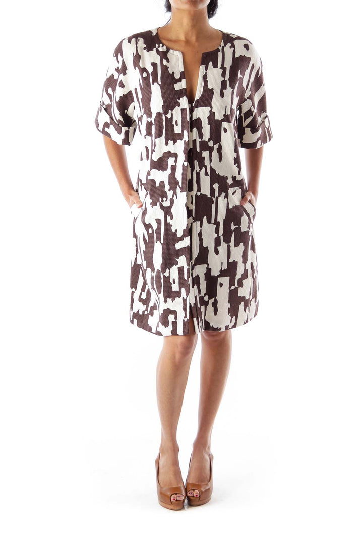 B&W Print Short Sleeve Coat