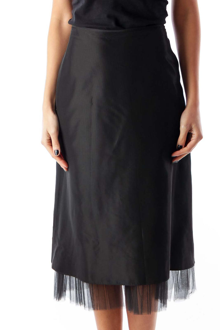 Black Tule Detail Skirt