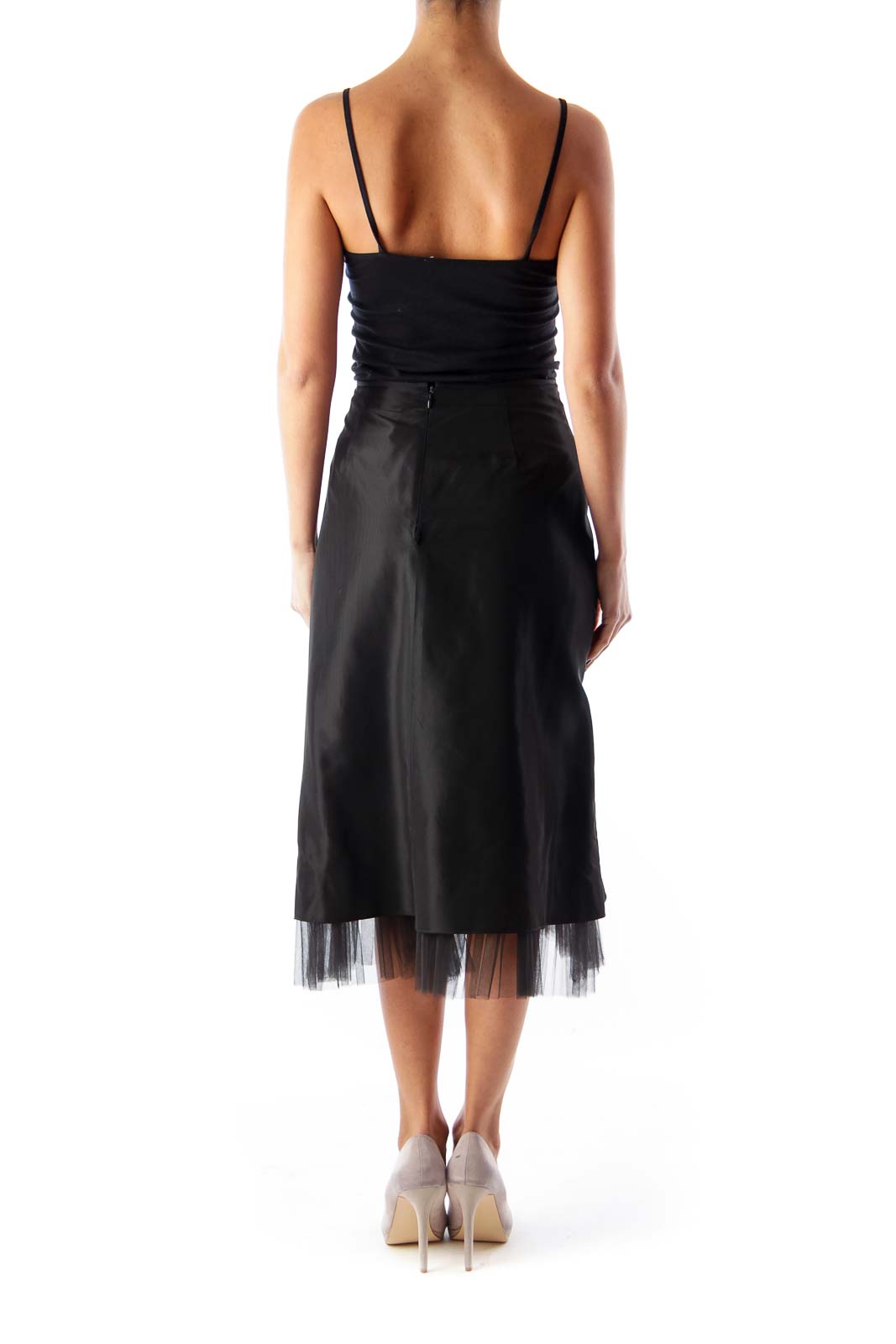 Black Tule Detail Skirt