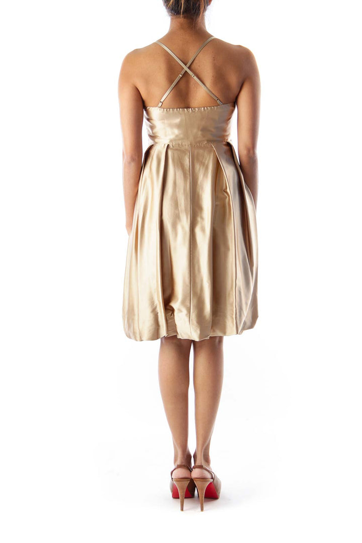 Beige Balone Silk Dress