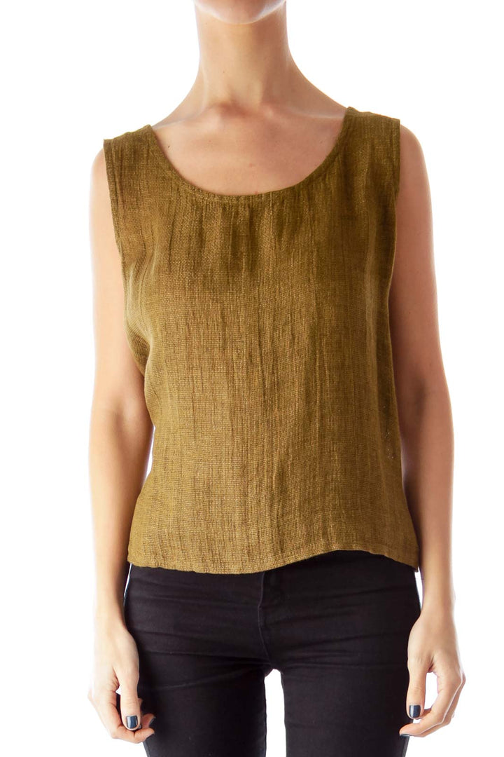 Olive Linen Tank Top