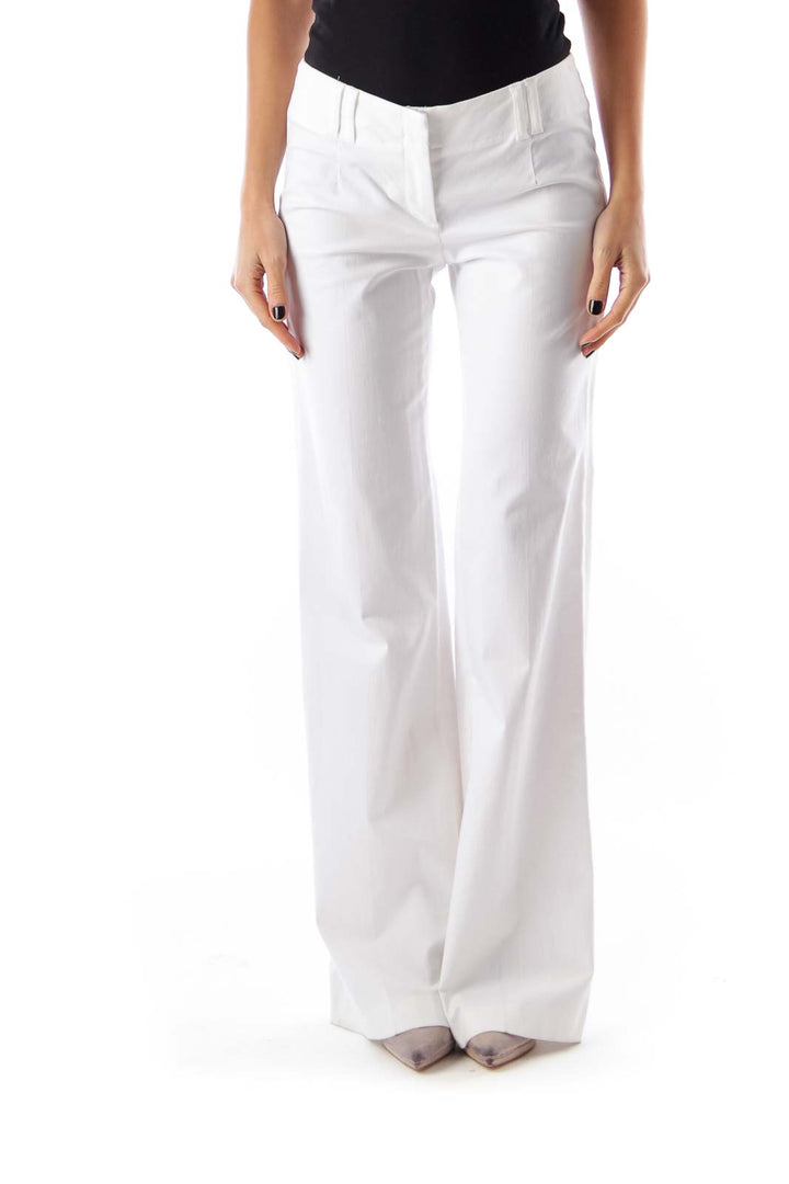 White Long Flare Pants