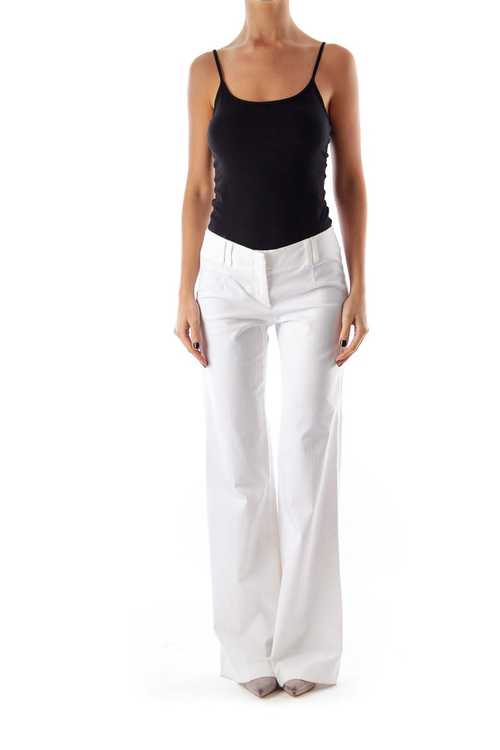 White Long Flare Pants