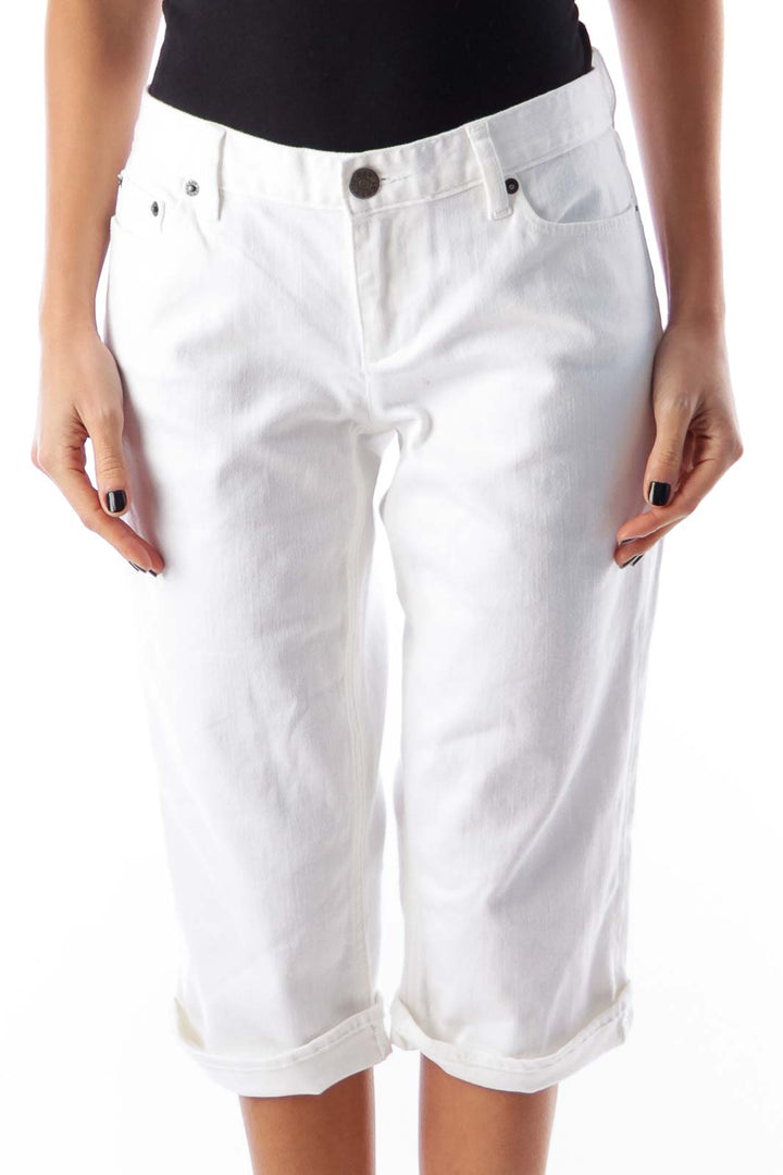 White Crop Jeans