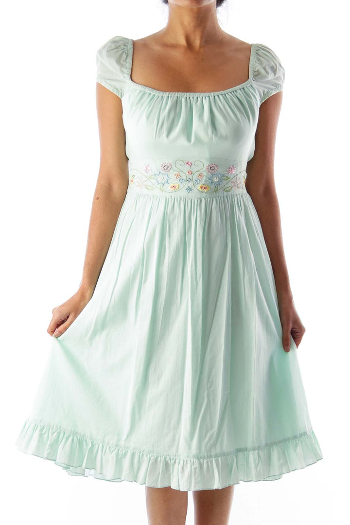 Mint Embroidered Dress