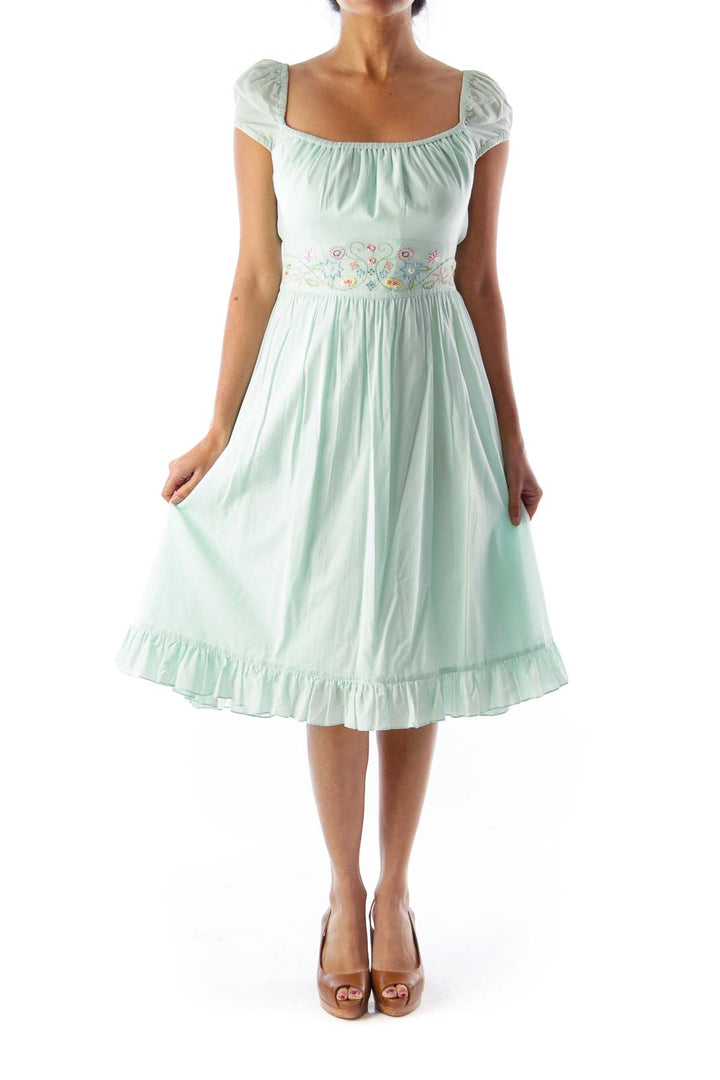 Mint Embroidered Dress