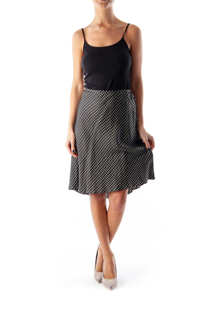 Black & Gray Print Skirt